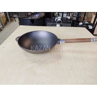 Сковорода вок (WOK) чугунная со съемной ручкой Гардарика, 24 см 