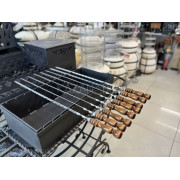 Шампур с деревянной ручкой из нержавеющей стали 3 мм, 550*10 мм