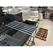 Шампур с деревянной ручкой из нержавеющей стали 3 мм, 600*10 мм